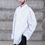 Thumbnail: Extreme oversized shirt in white poplin - side view - ARIEL BASSAN 