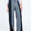Thumbnail: Two tone pants with slits in black and grey - front view