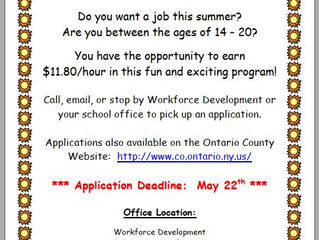 Ontario County Summer Youth Employment Program 2020