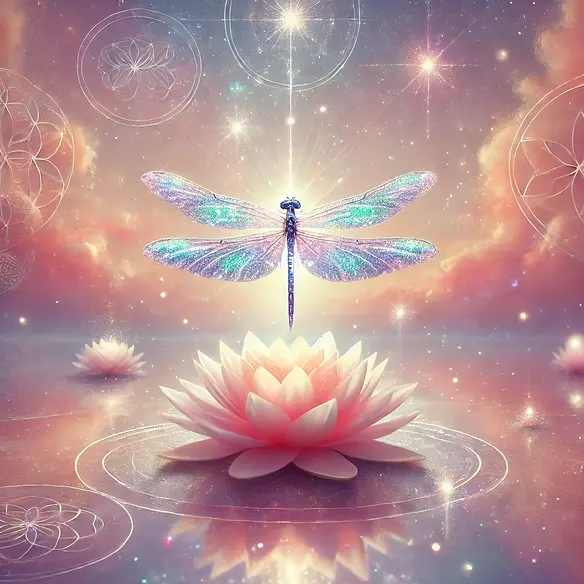 DALL·E 2025-12-01 17.19.26 - A dreamy, pastel-toned image of a glowing dragonfly in a spir