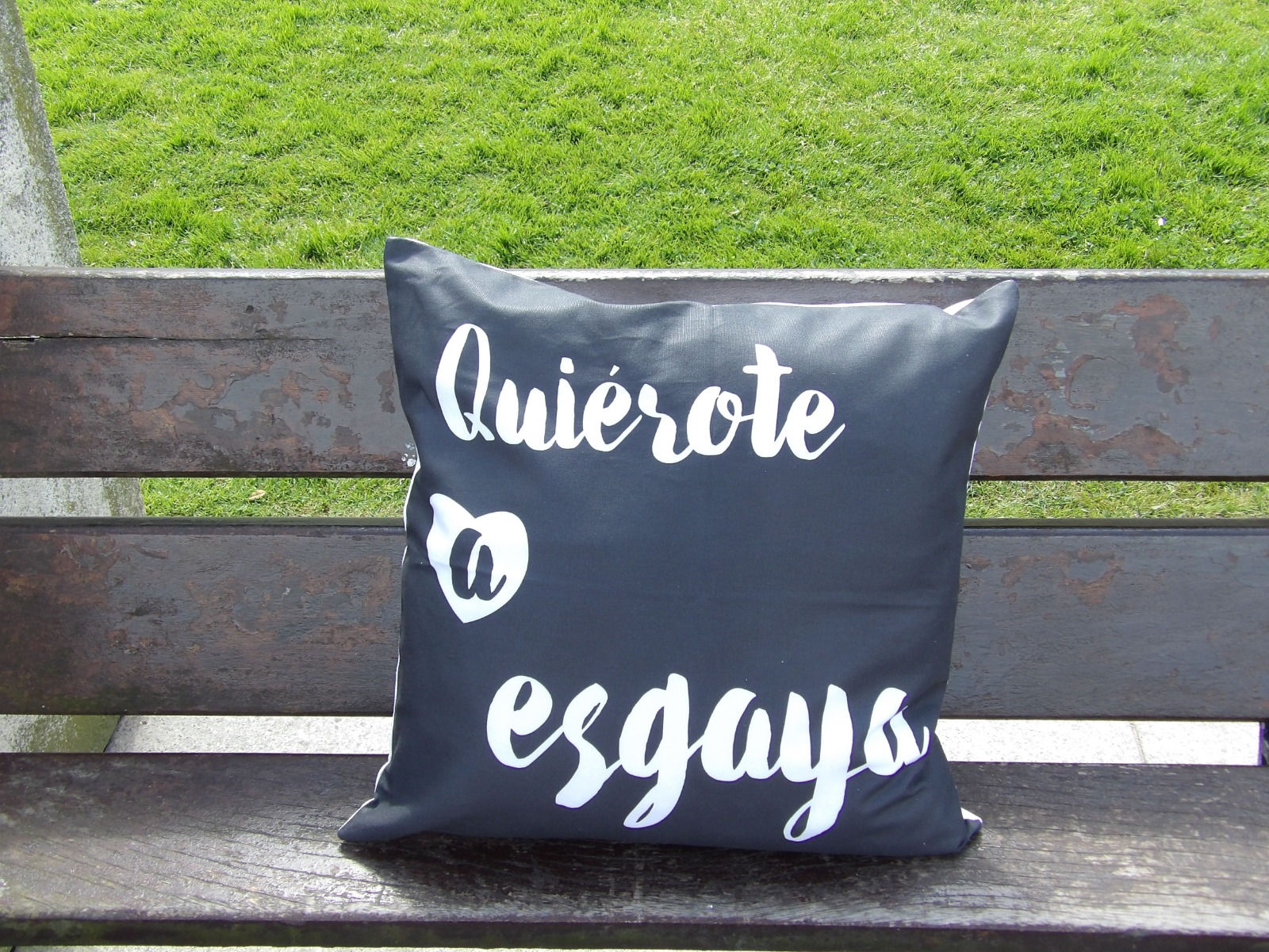 Funda cojín "Quiérote a esgaya"
