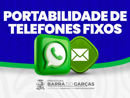 Prefeitura de Barra do Garças reforça canais de atendimento
Contatos por e-mail e WhatsApp seguem disponíveis enquanto ocorre a portabilidade dos telefones fixos