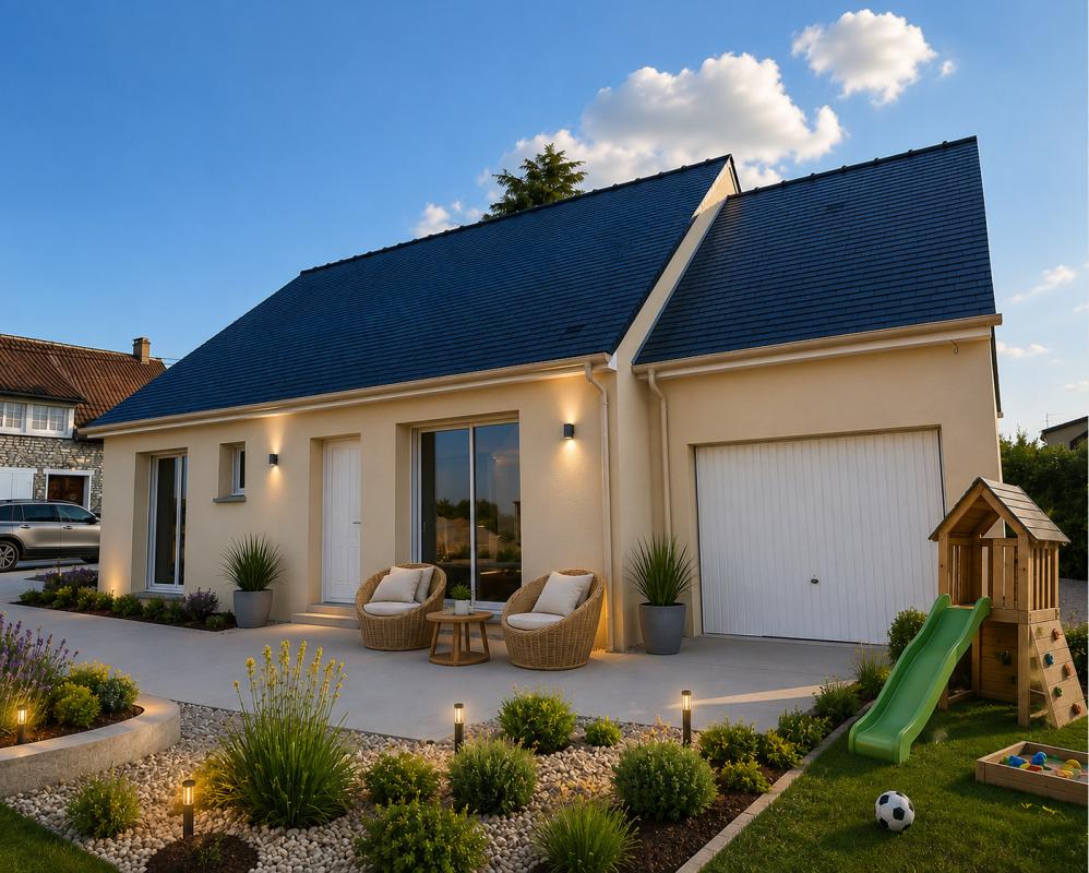 Saint-Illiers-le-Bois - Idéalement situé : Devenez propriétaire d'un plain-pied de 90m² pour 286 199 € - Maison + Terrain + F