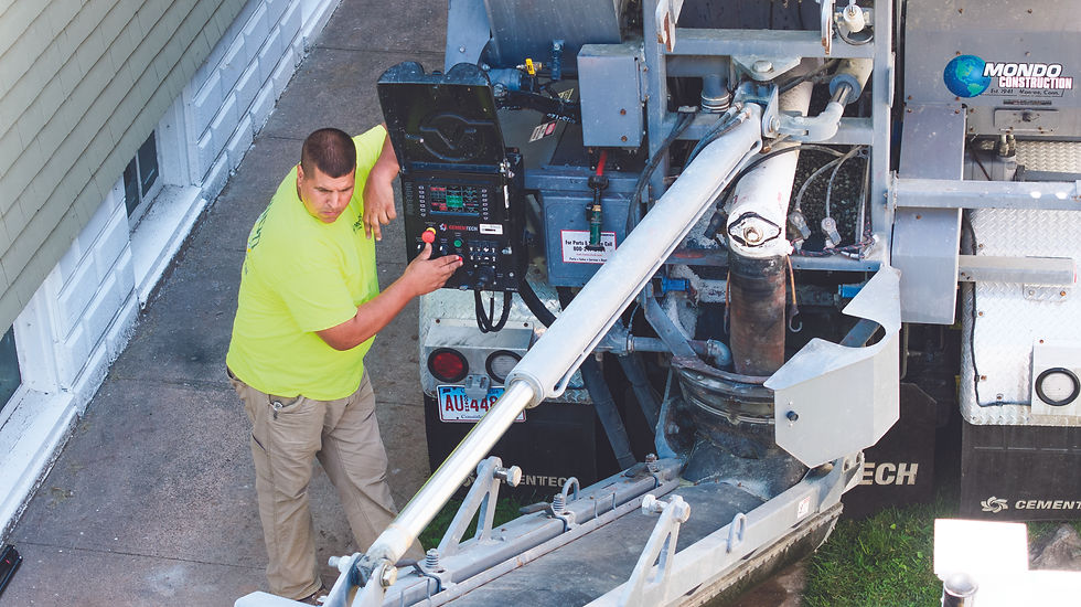 The CemenTech C60 volumetric concrete mixer allows operators to use preprogrammed mixes for consistent and efficient pours.