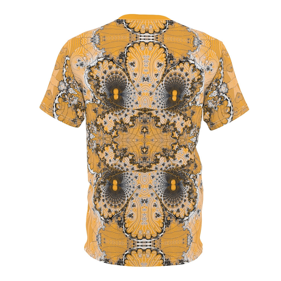 Thumbnail: Regal gold and white intricate fractal mandala all-over t-shirt