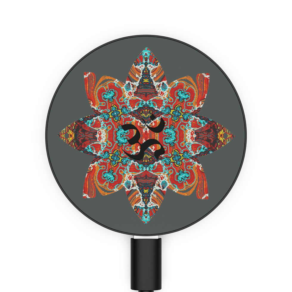 Thumbnail: iPhone Wireless Charger | Pixelated Om Fractal Mandala Charger