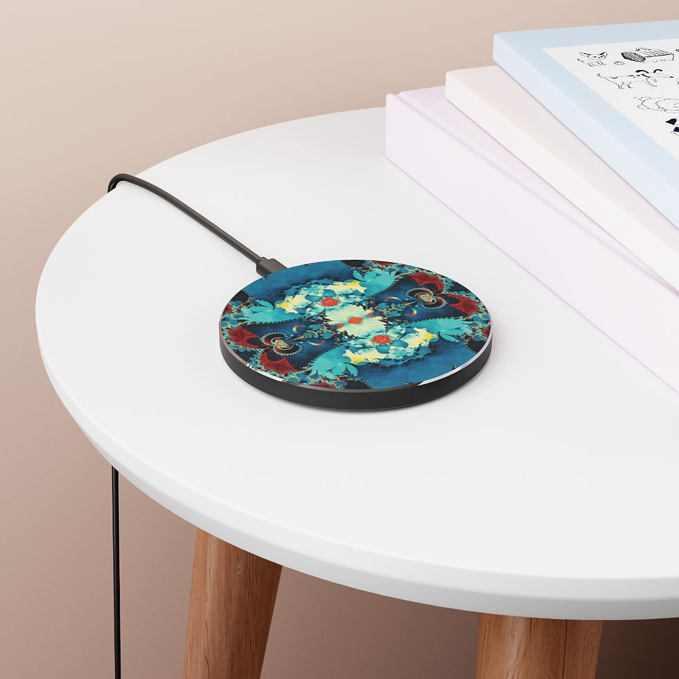 Thumbnail: iPhone Wireless Charger | Abstract Vintage Fractal Wireless Charger