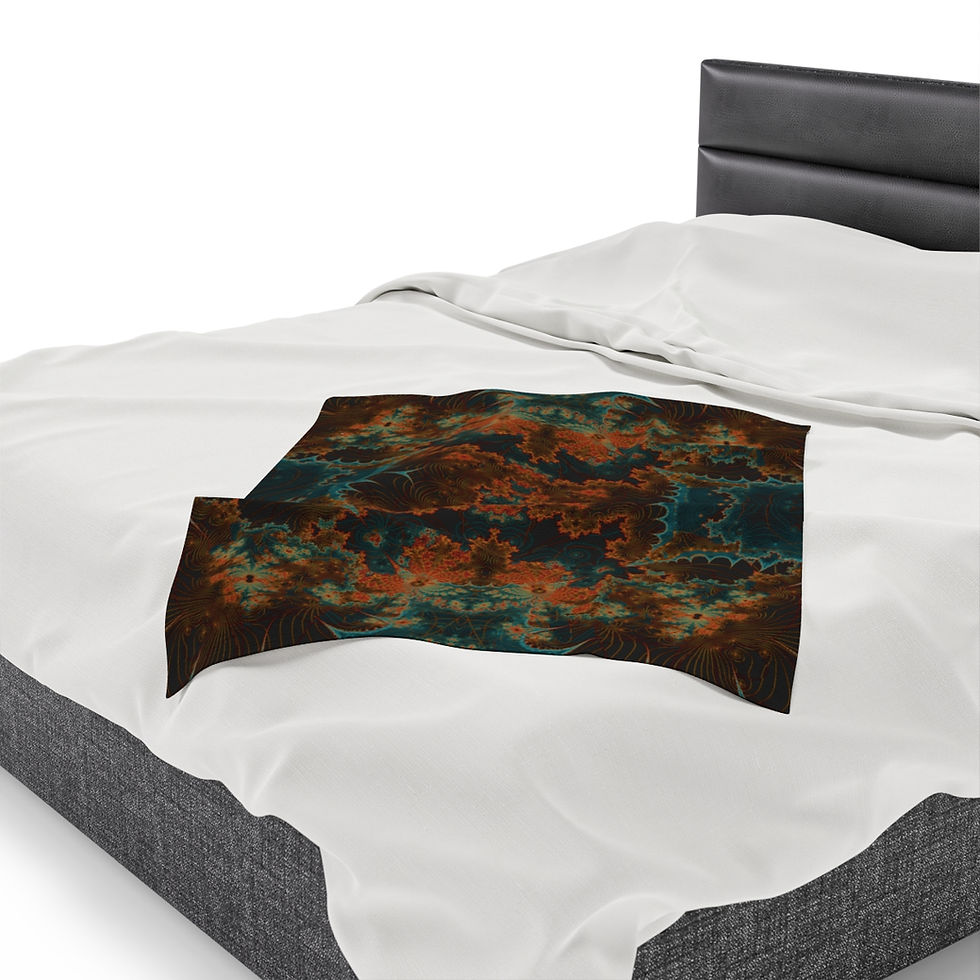 Thumbnail: Ethereal Tracery: Julia Set Fractal Velveteen Blanket