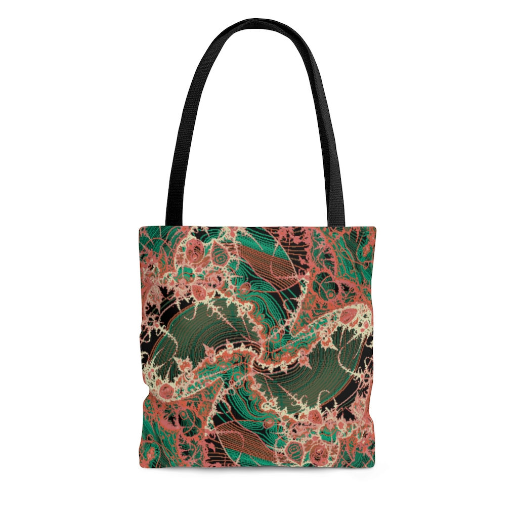 Pixelated Line Traced Fractal Tote Bag