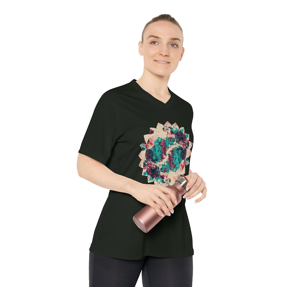 Thumbnail: Serenity Flow: Women's Athletic V-Neck Performance Shirt