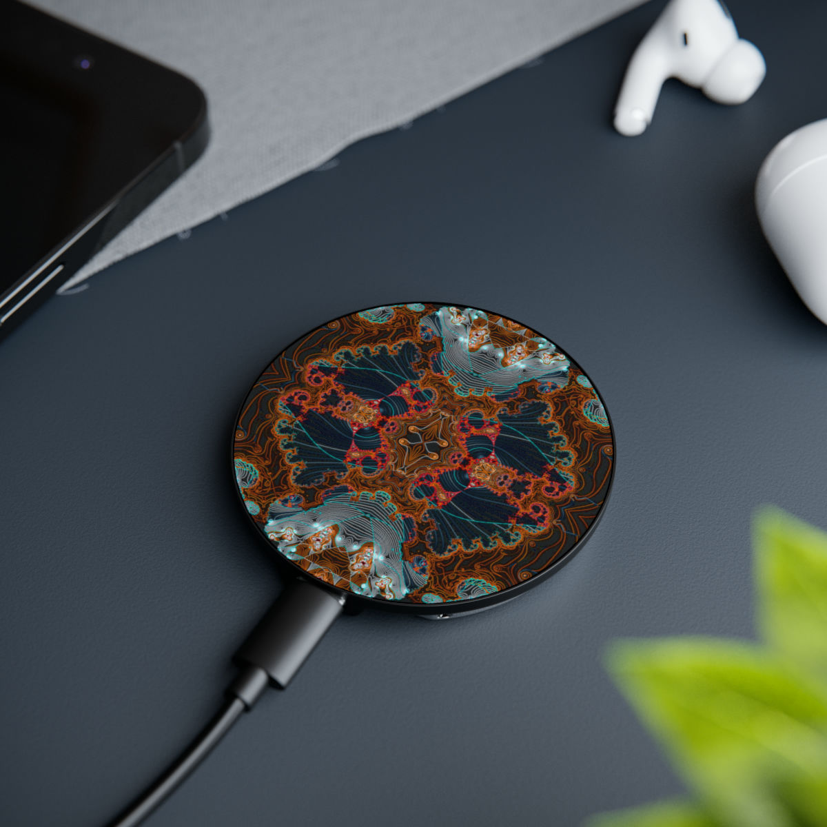 iPhone Wireless Charger | Line Fractal Mandala Charger