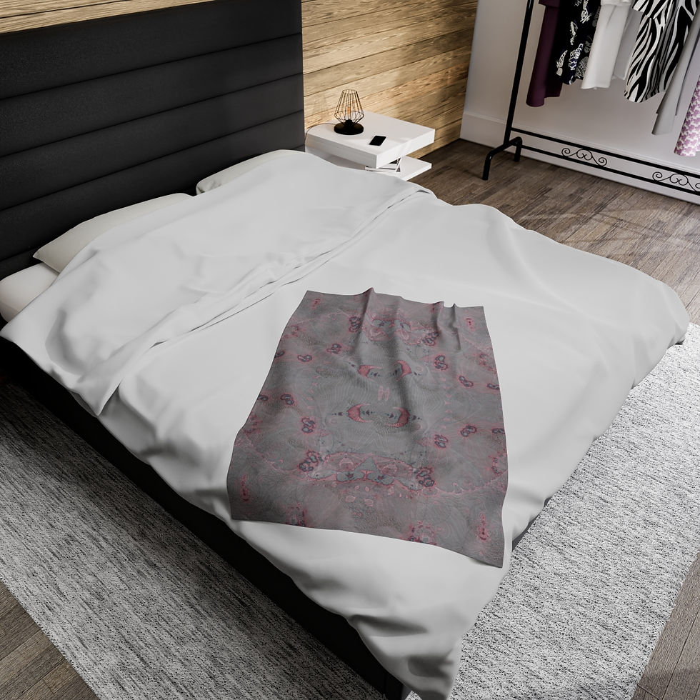 Thumbnail: Ethereal Tracery | Julia Set Fractal Velveteen Blanket