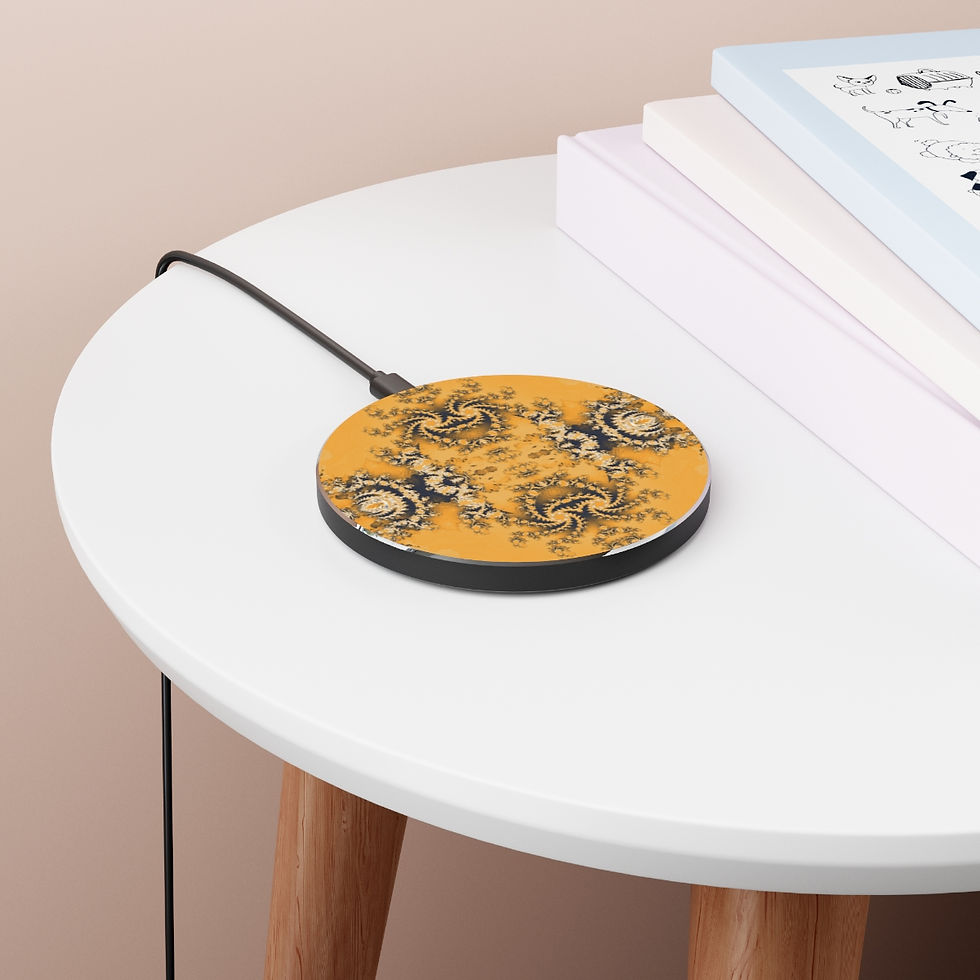 Thumbnail: iPhone Wireless Charger | Abstract Vintage Fractal Wireless Charger