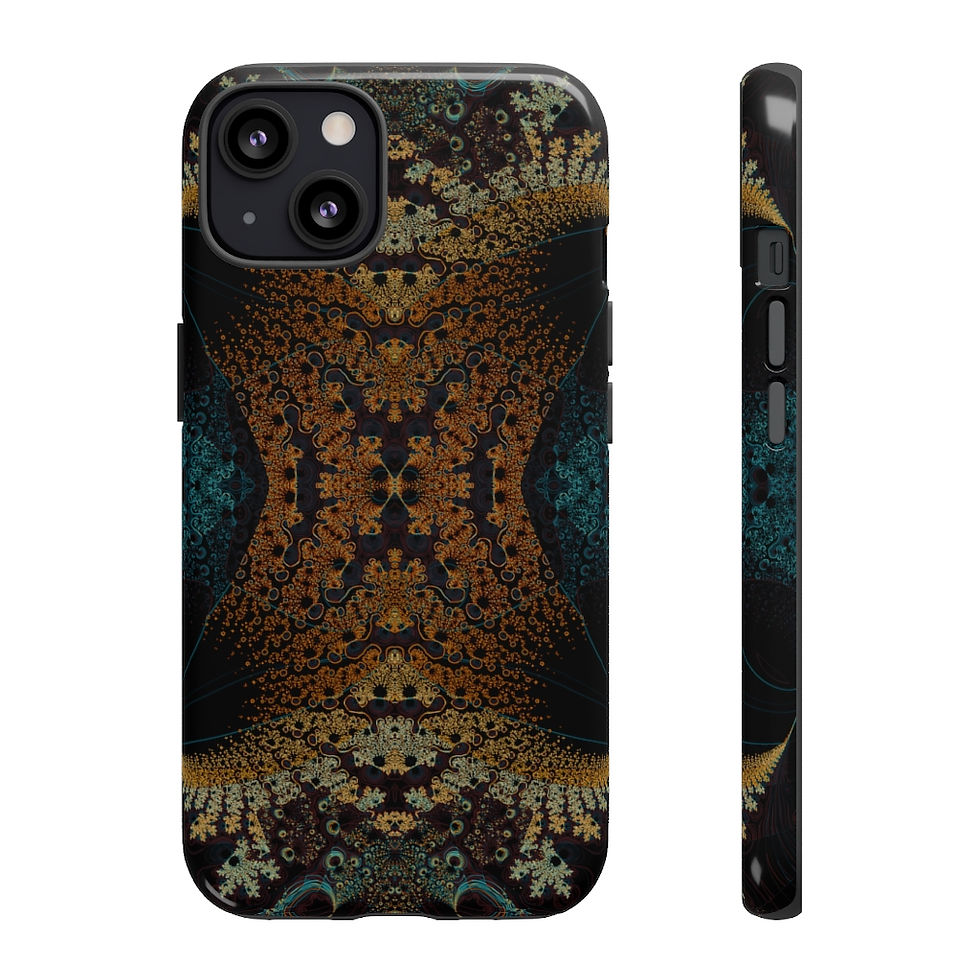 Thumbnail: Dark Fine Line Traced Vintage Mandala Fractal Tough Phone Case