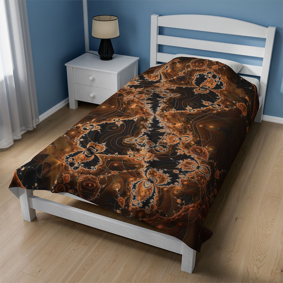 Thumbnail: Ethereal Tracery | Julia Set Fractal Velveteen Blanket