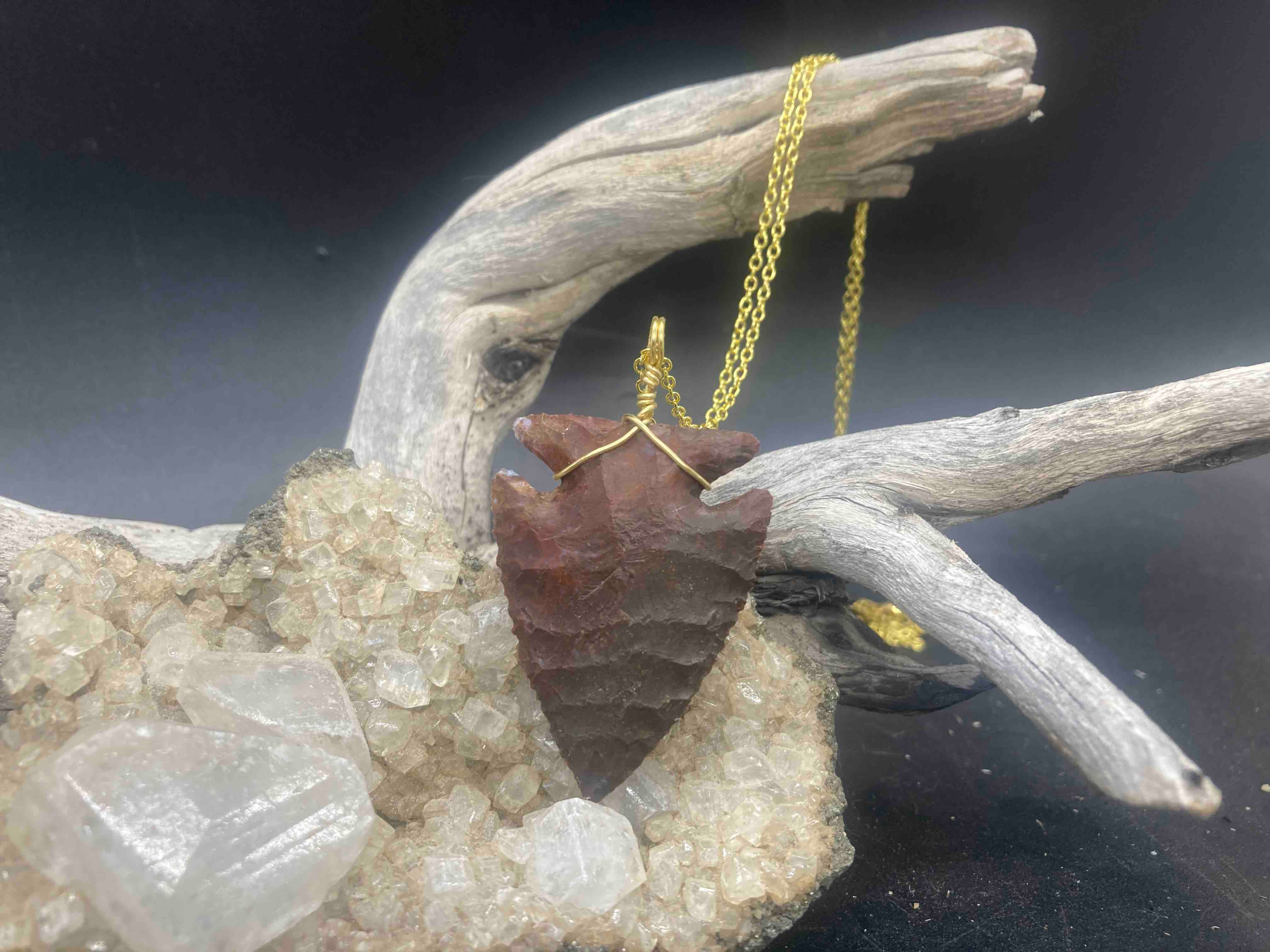 J-29... Red Jasper, 20" gold colored chain.