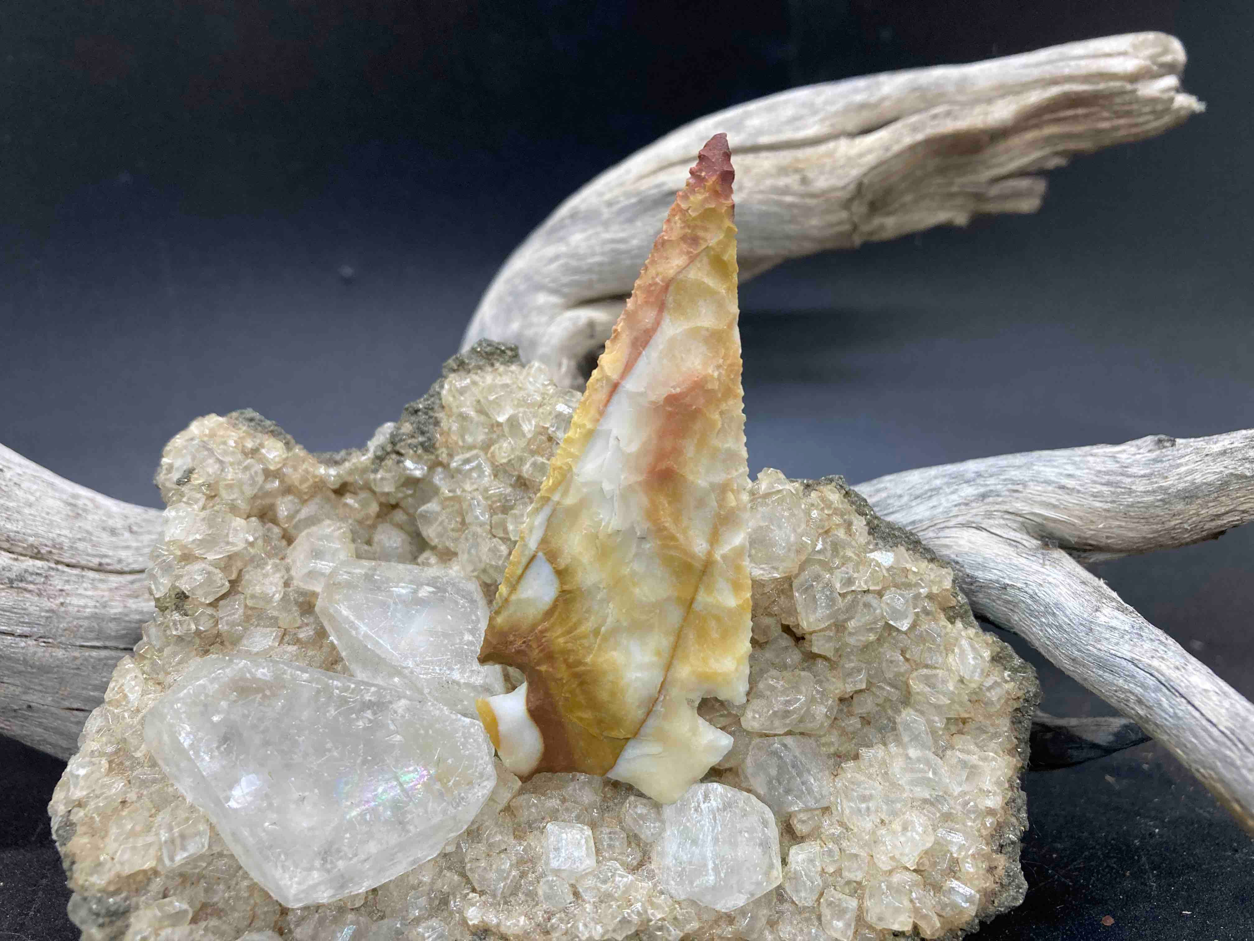 P-114... Polka Dot agate, Side Notch style, 2 1/4 inches in length.