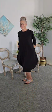 Thumbnail: Cleona Dress in Solid Black ITY