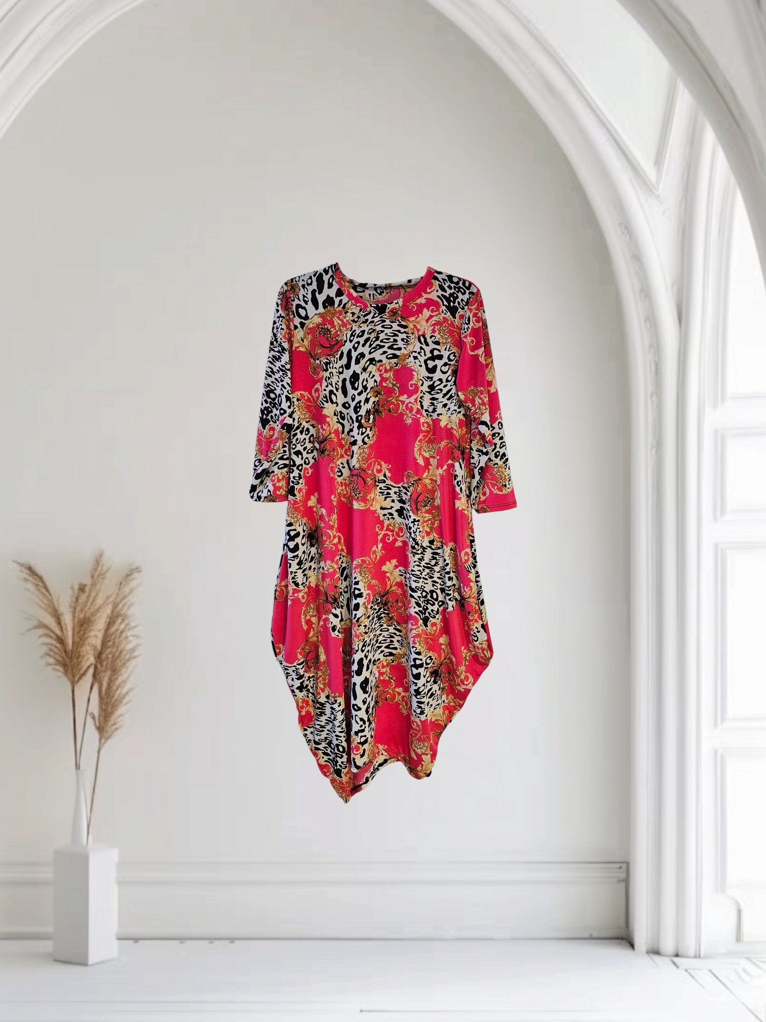 Cleona Dress in Vintage Pink Animal print  ITY