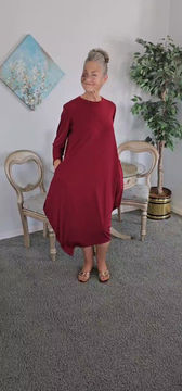 Thumbnail: Cleona Dress in Solid Burgundy ITY