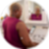 Woman checking her CGM app on her mobile device