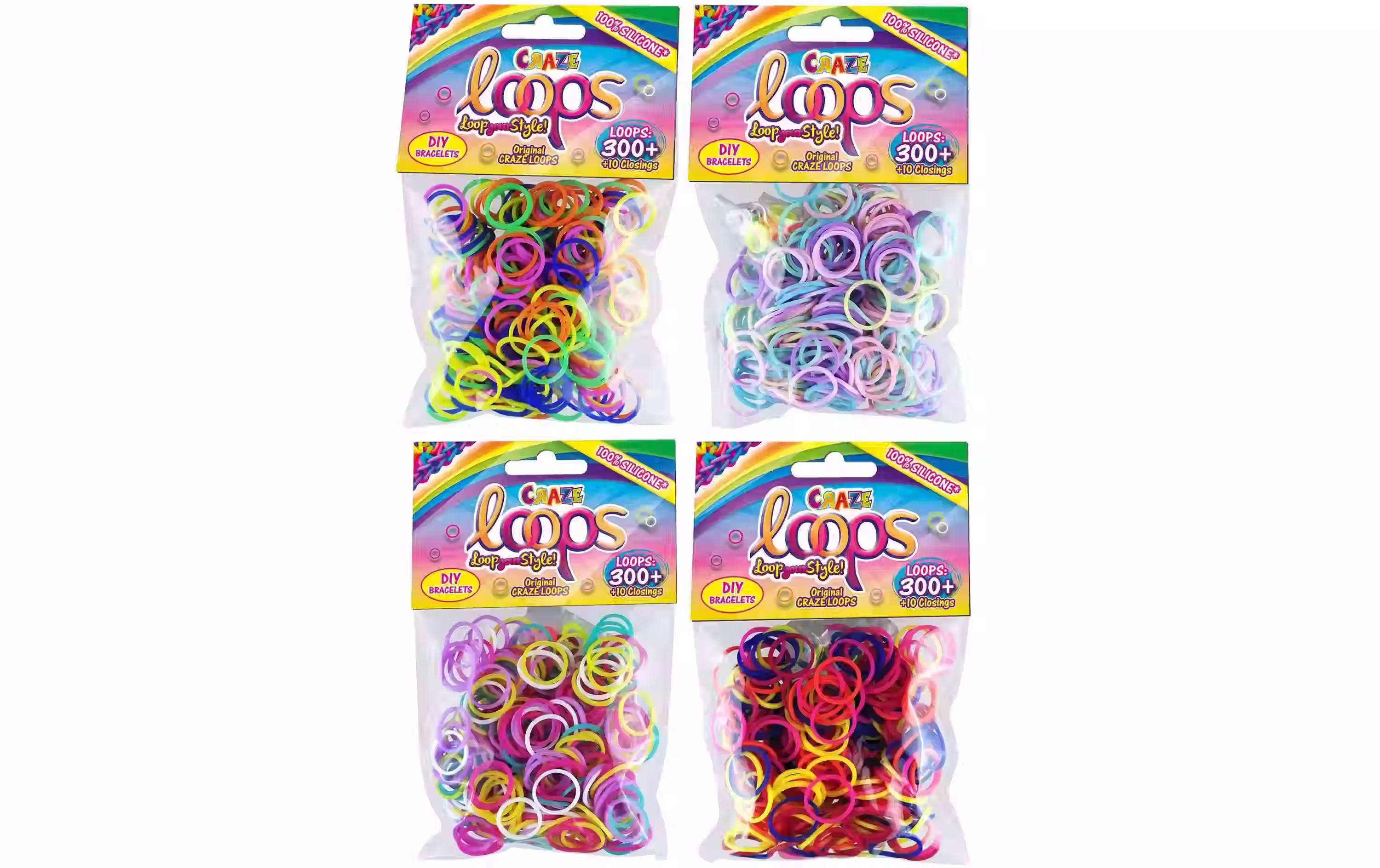 Sachet 300 Loops + 10 Fermoirs (modèle aléatoire)