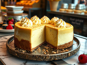 high quality cheesecake sliced