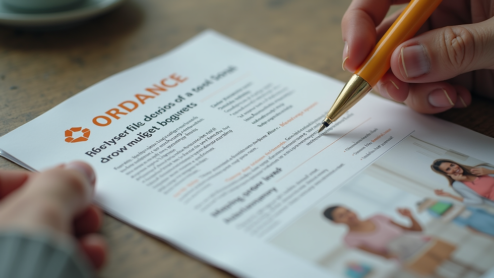 Close-up view of a pamphlet explaining support services for people in need