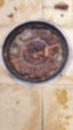 Blocked drain with sewage buildup before drain unblocking service in Stourbridge