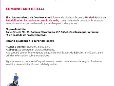 Cambia su domicilio la UBR de Cosoleacaque