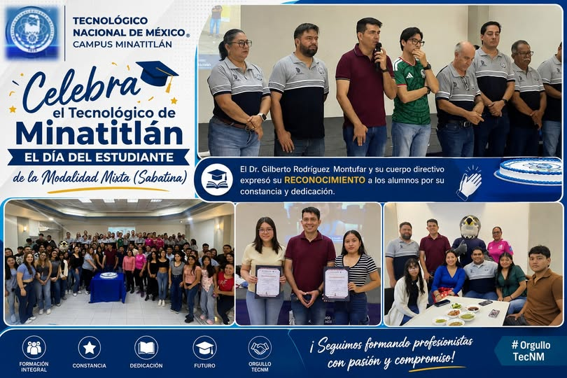 En El Día del Estudiante, Reconocimiento a losAlumnos de la Modalidad Mixta Sabatina del TecMina