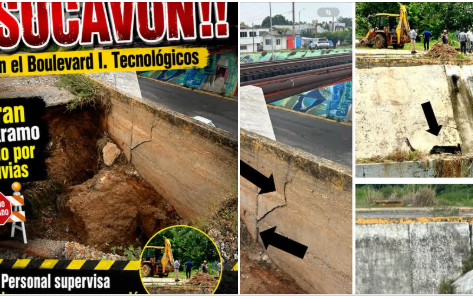 Por Socavón cierran parte del Boulevard por el Puente de la Bomba