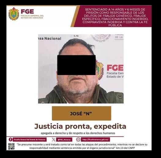 14 años de prisión a ex notario José “N”