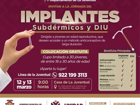 Jornada de Implantes Subdérmicos y DIU en Minatitlán