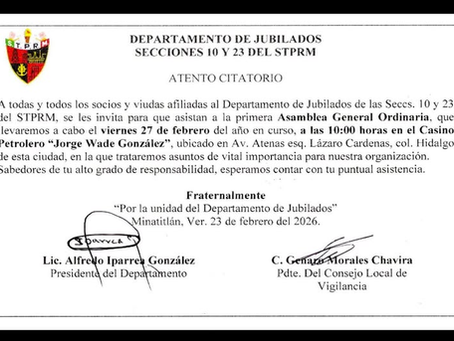 Todo listo para la Asamblea de los Jubilados Petroleros