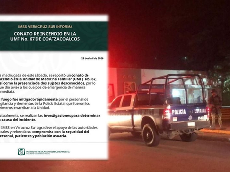 Conato de incendio en IMSS de Coatza