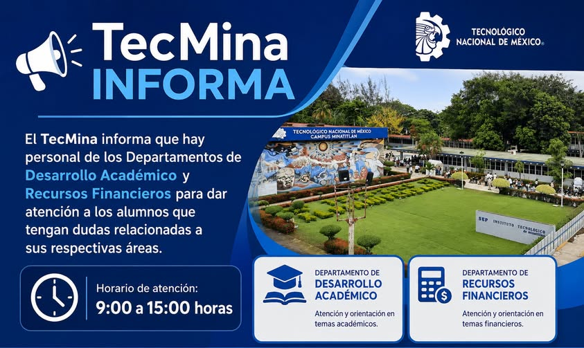 Atenderá el TecMina dudas sobre Solicitud de Fichas y Cursos de Nivelación