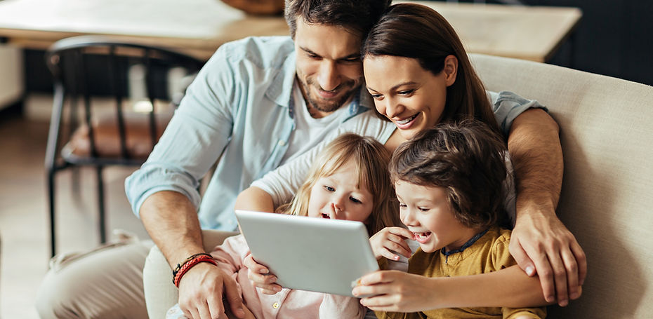 Family on Digital Tablet