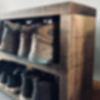 Thumbnail: dark wax shoe rack end view
