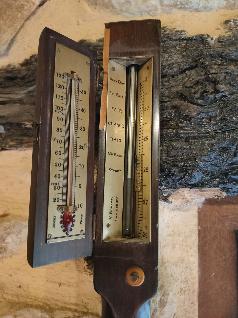 Thumbnail: Termómetro de pared de madera