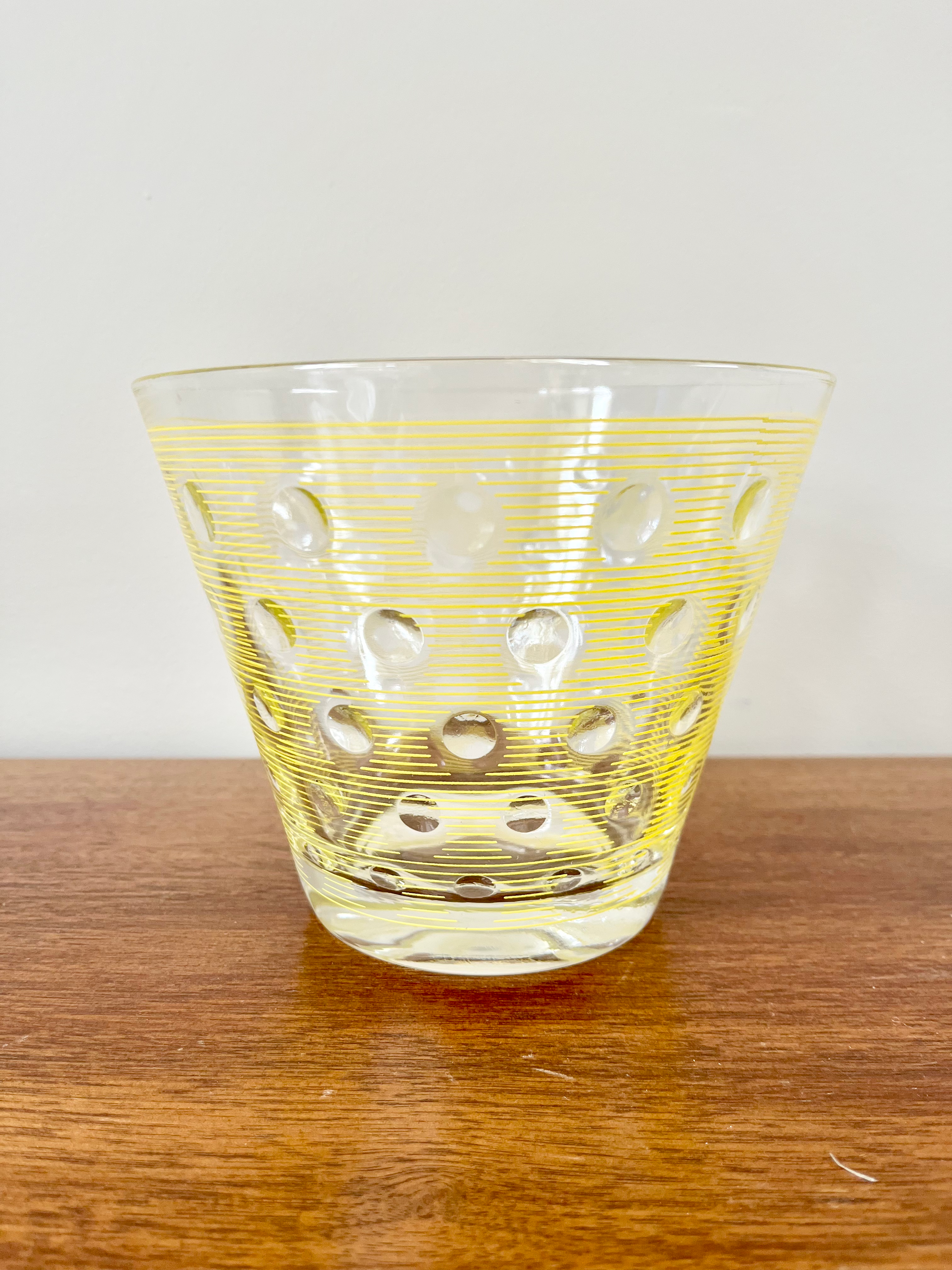 Vintage Polka Dot Bowl withYellow Detail