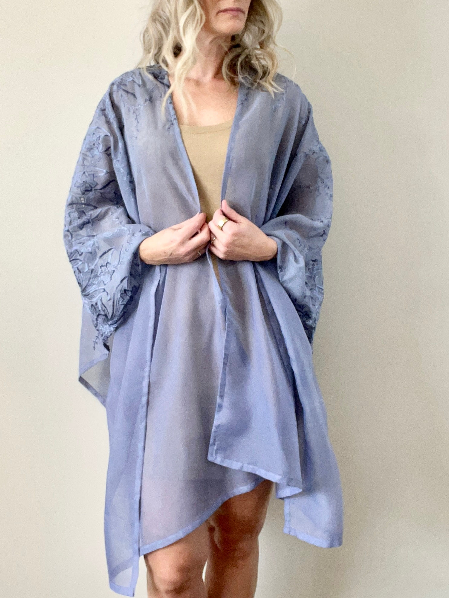 Sheer Embroidered Shawl