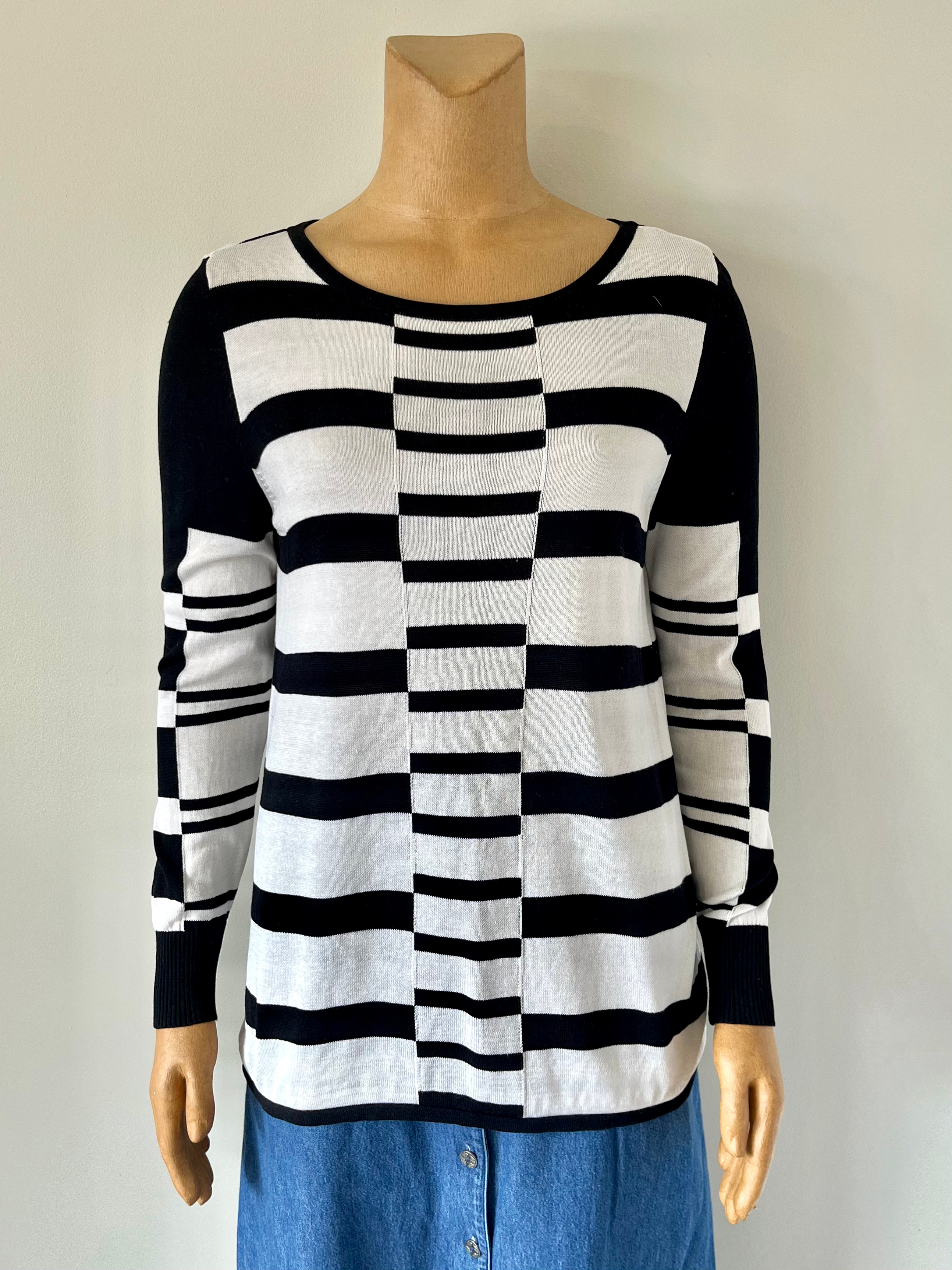 Black and White Colour Block Sweater