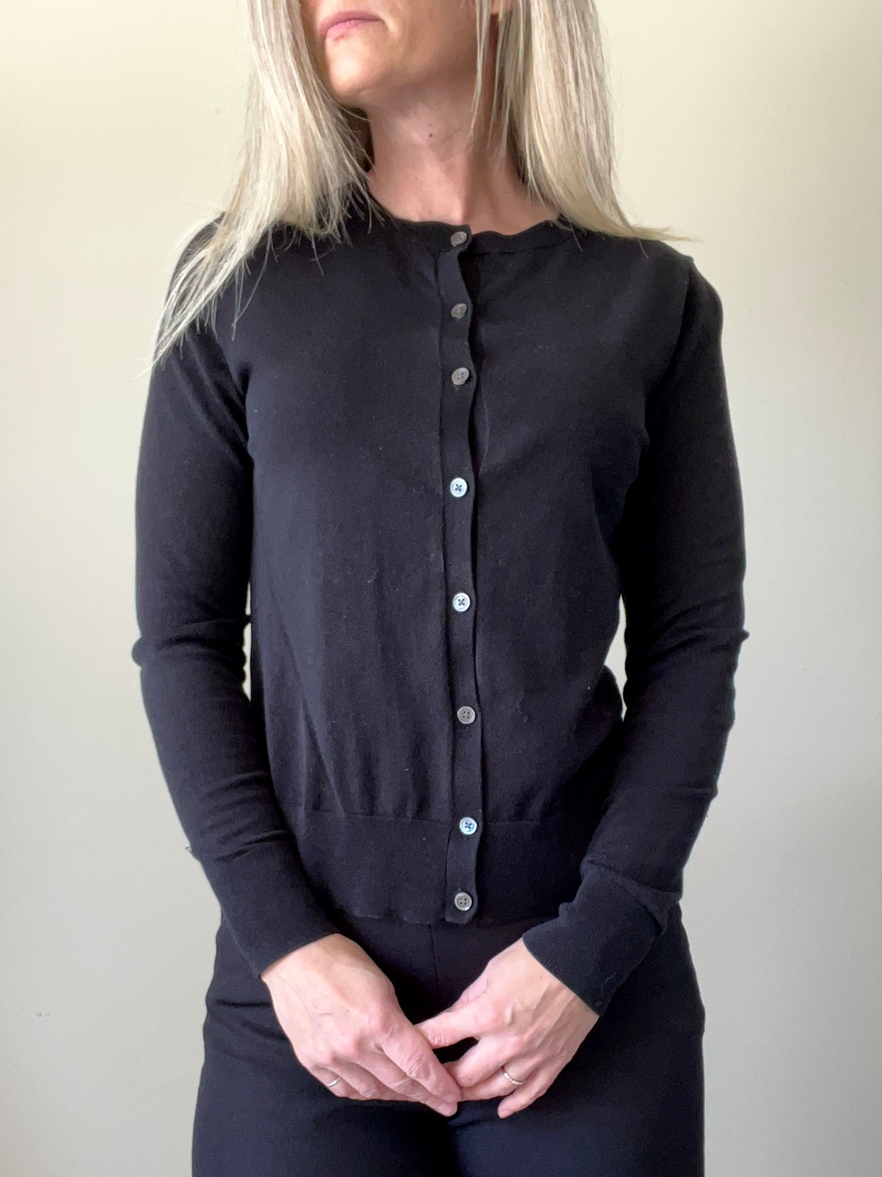 Black Cotton Cardigan