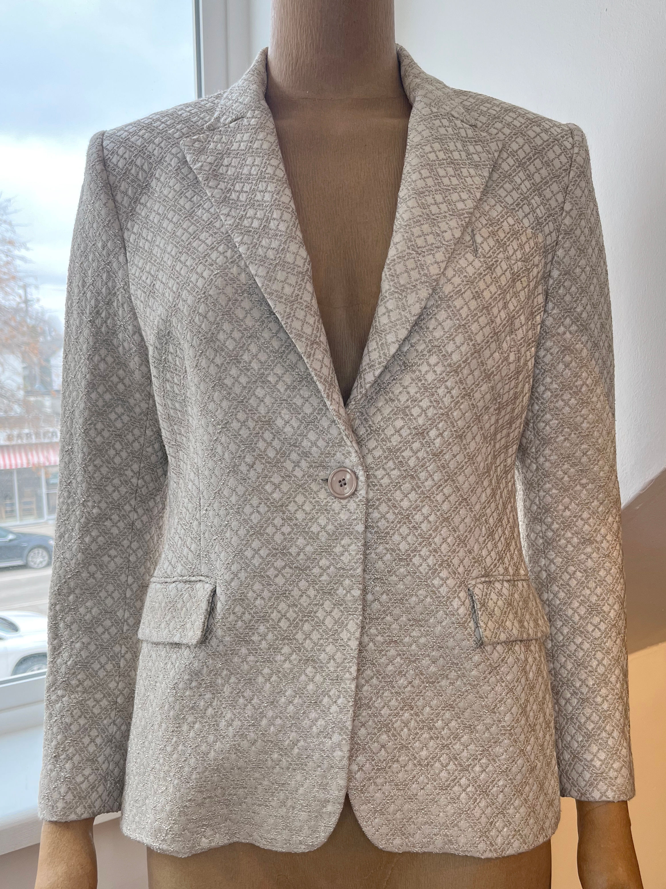 Metallic Brocade Blazer