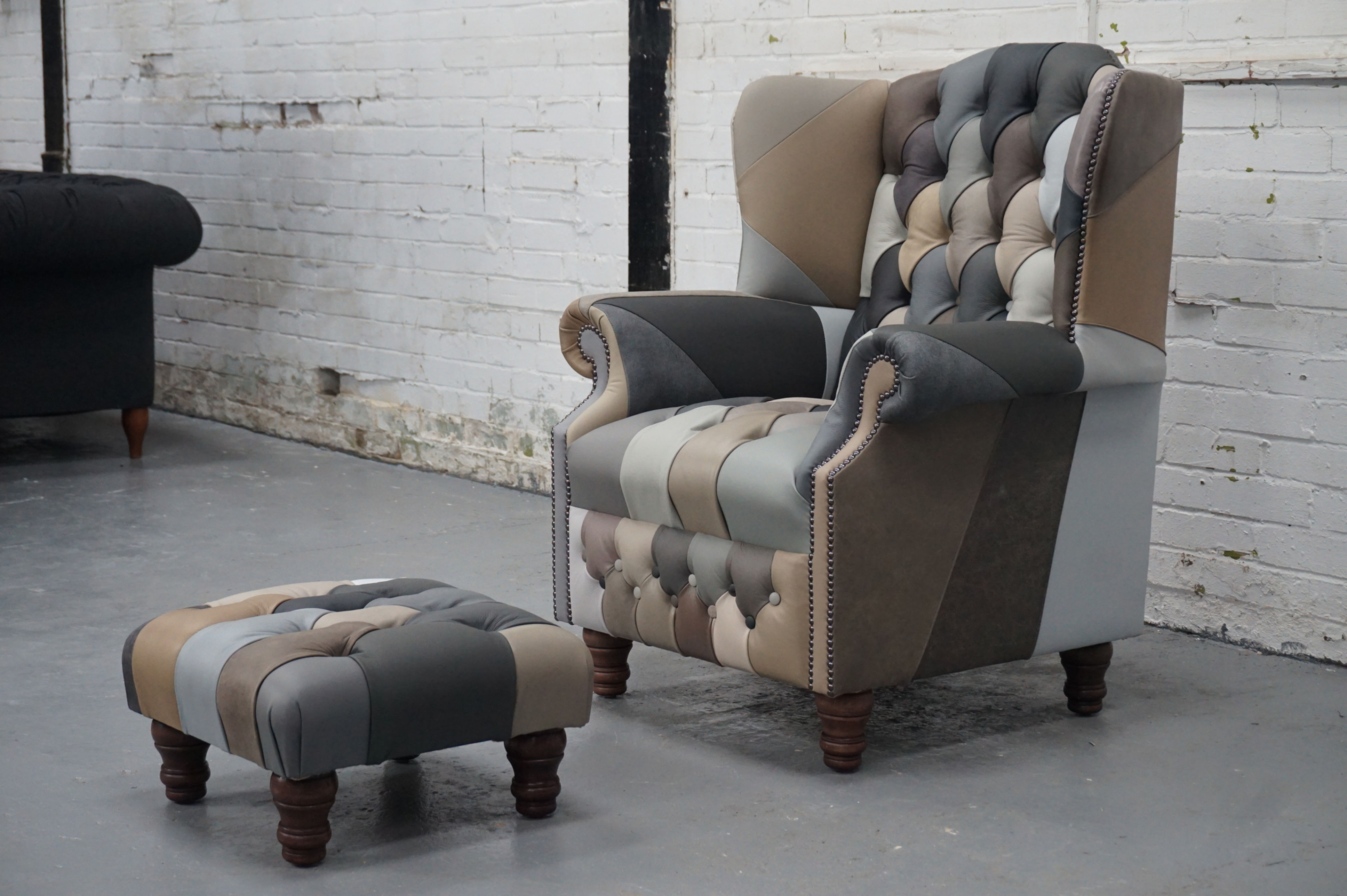 Wingchair & Footstool (Castle Stone)