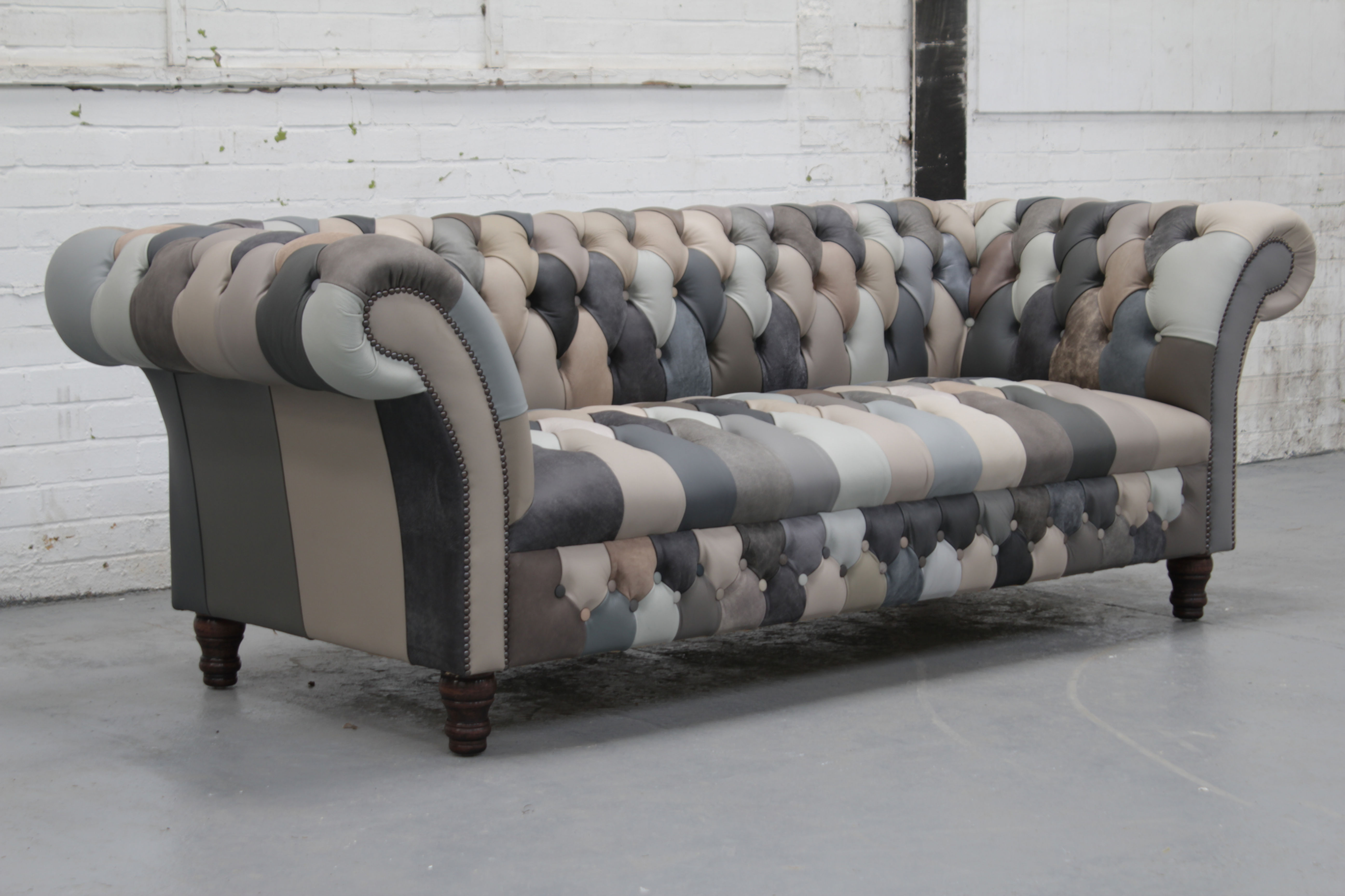Chesterfield 3 Seater Flared (Castle Stone)
