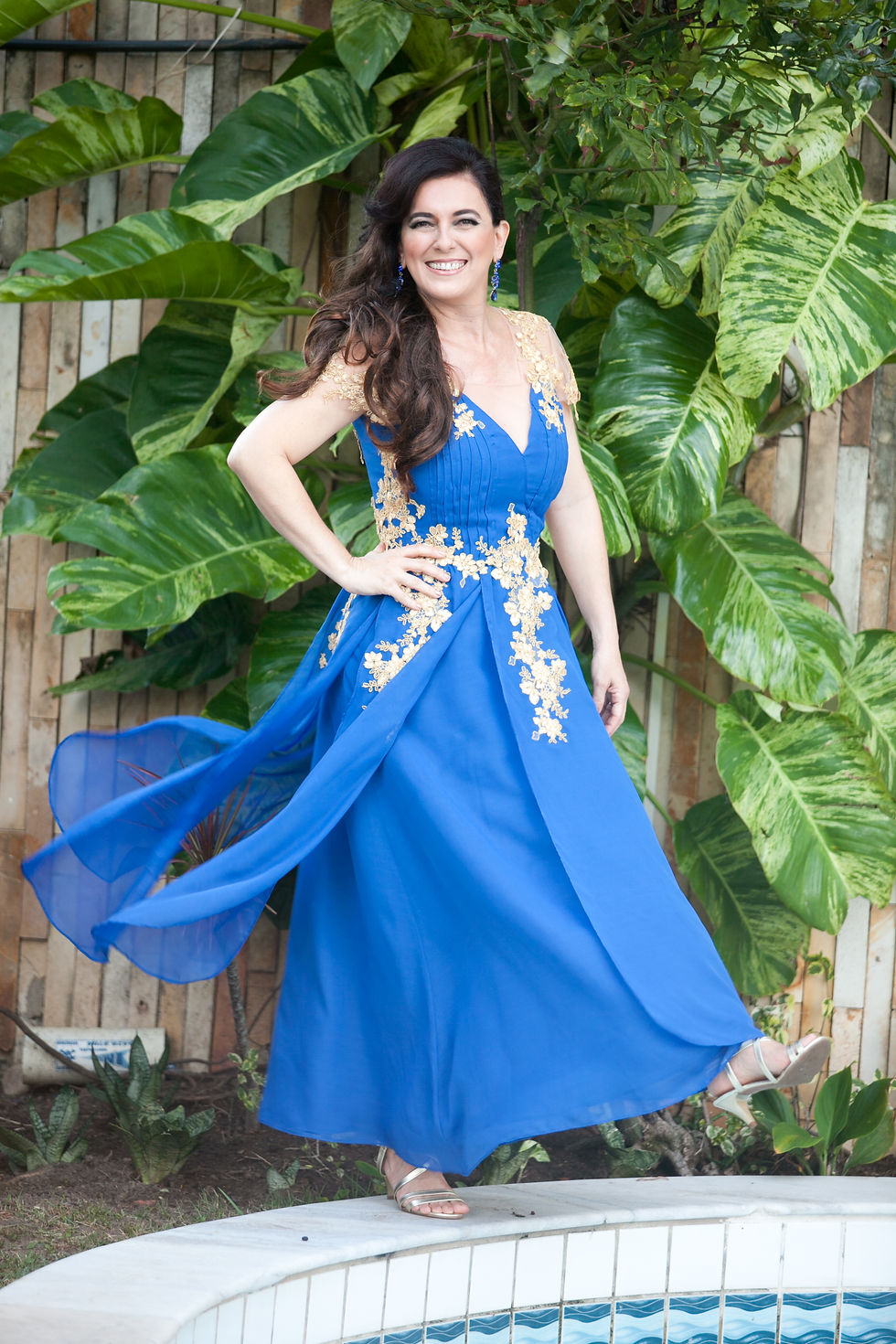 vestido azul royal