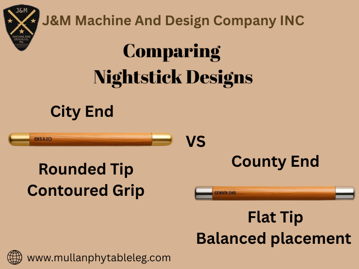 Comparison of City End and County End nightsticks