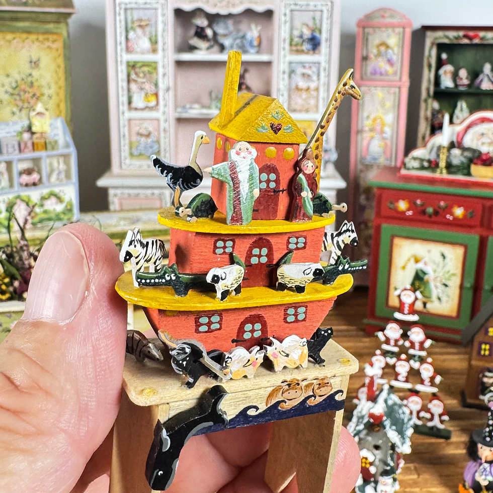 Karen Markland Noah's Ark Hand Painted heads to auction